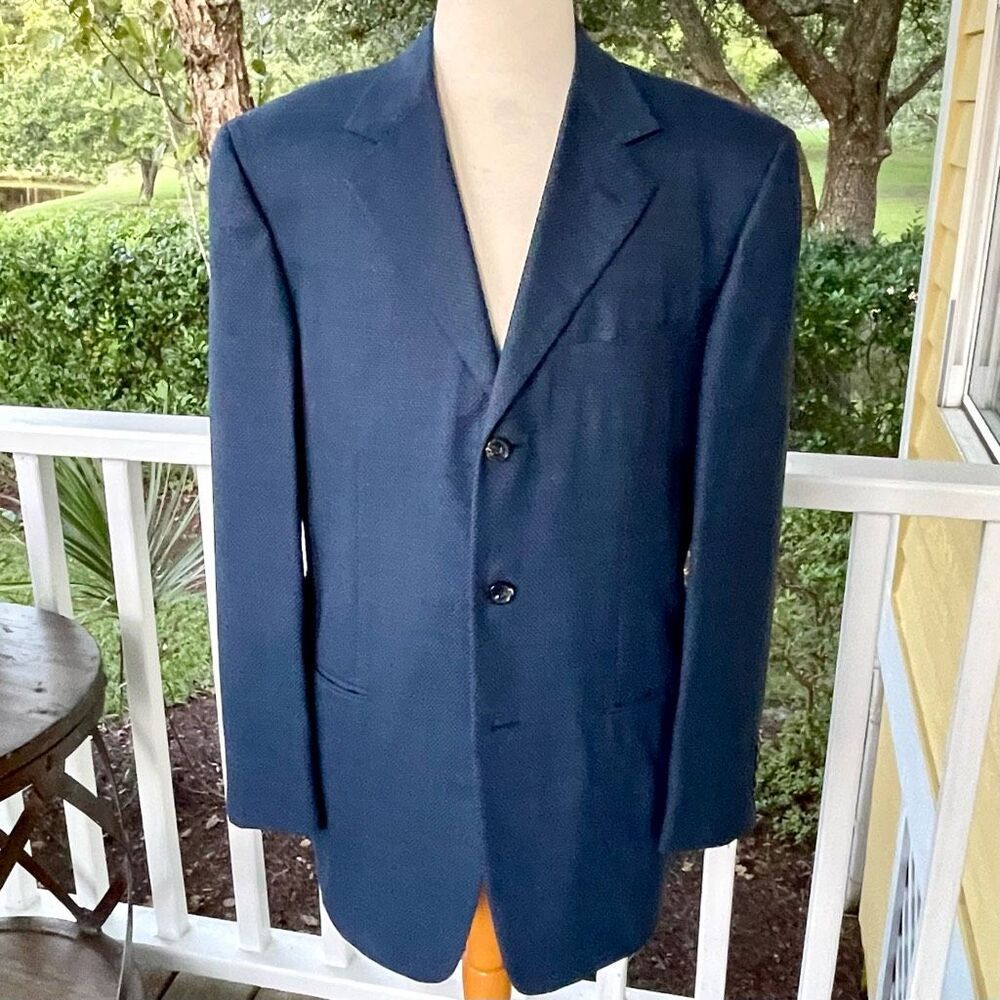 Pal Zileri Blue 3 Button Silk Blend Blazer. Size 40R.